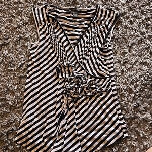 Cable & Gauge Black and White Striped Blouse